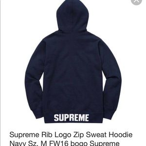 Supreme ribbed zip up hoodie